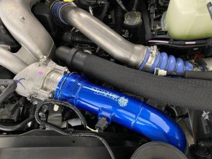 Ford F-250 Intercooler Pipe Kit - Sinister Diesel - Cold Side Charge Pipe - Sinister Blue - `17-`21
